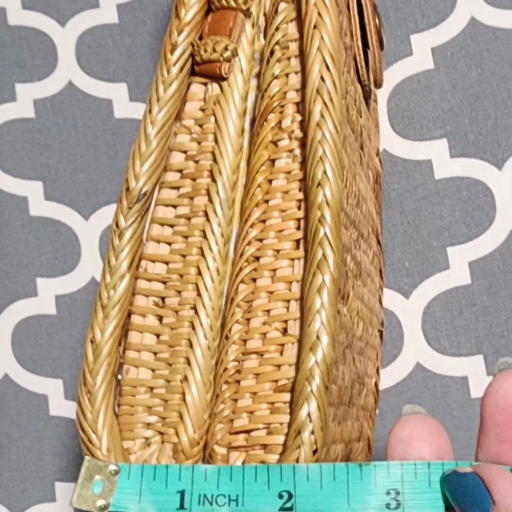 Mini Rattan/Wicker Crossbody Bag - Picture 7 of 10